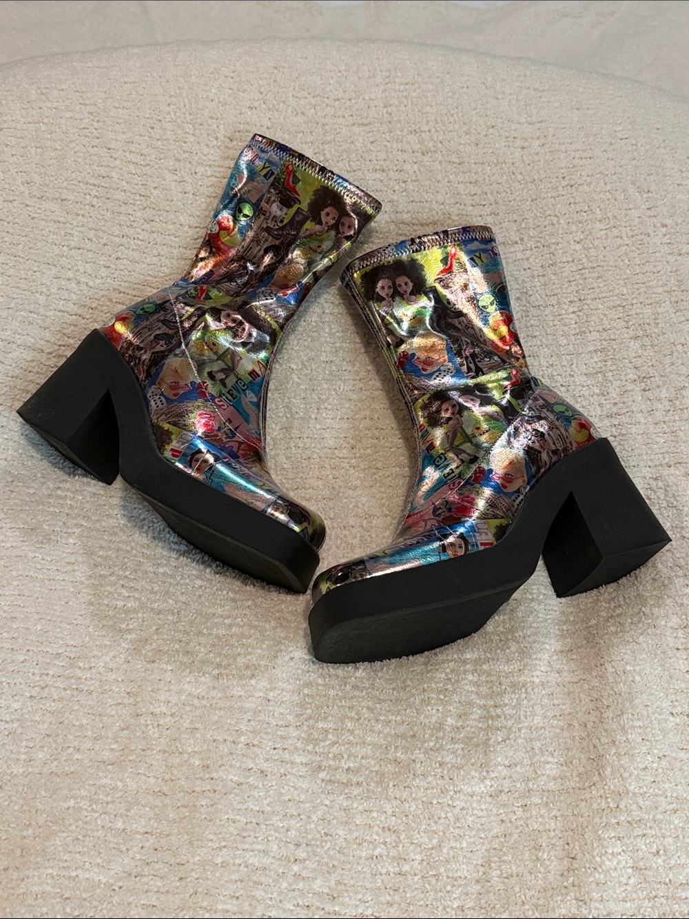 Steve Madden Klayton metallic platform boots sz 8.5